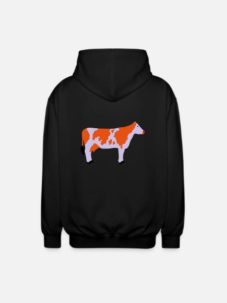 Cow 4 - Unisex Hooded Jacket - black