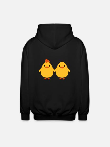 Chicks lovers cock and hen - Unisex Hooded Jacket - black