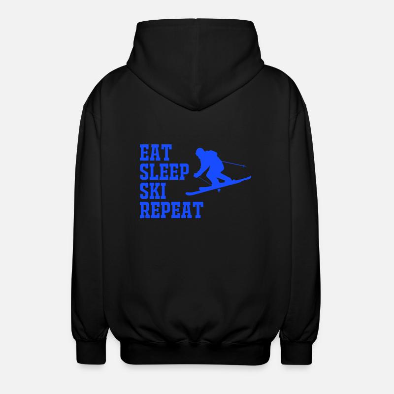 SKIER MANGER DORMIR RÉPÉTER - Veste à capuche unisexe - noir