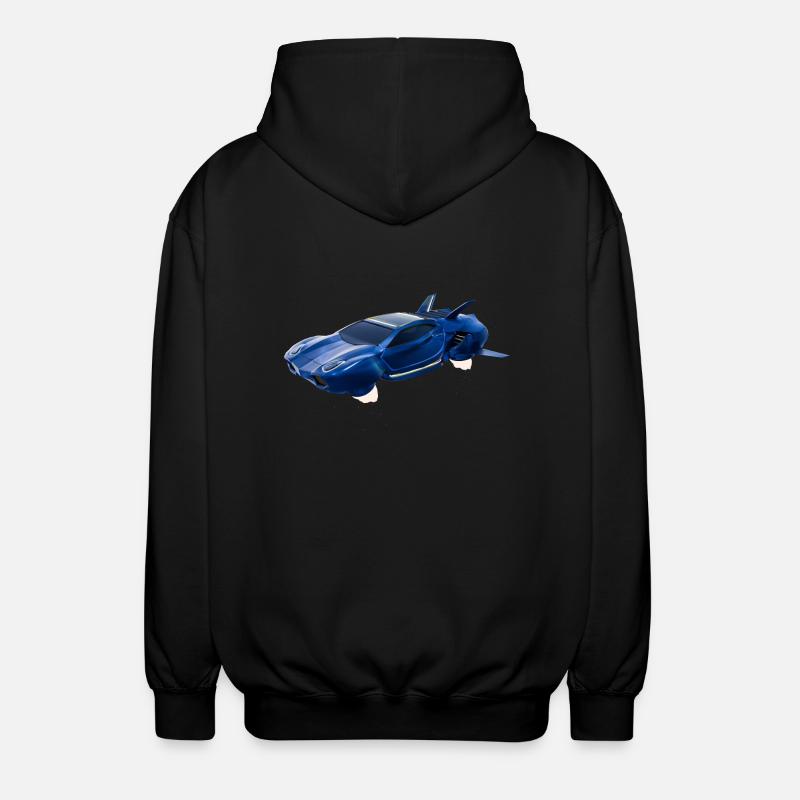 Voiture volante de science-fiction - Veste à capuche unisexe - noir