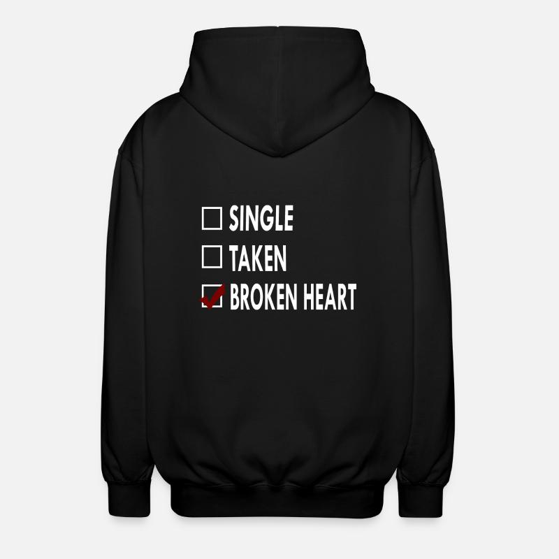 SINGLE BROKEN HEART - Veste à capuche unisexe - noir