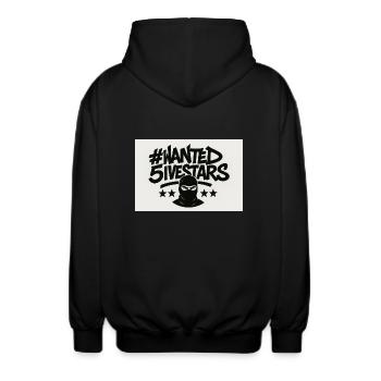 #Wanted5ivestars - Unisex Hooded Jacket - black - Back - AI Model Male 185 light (185cm)