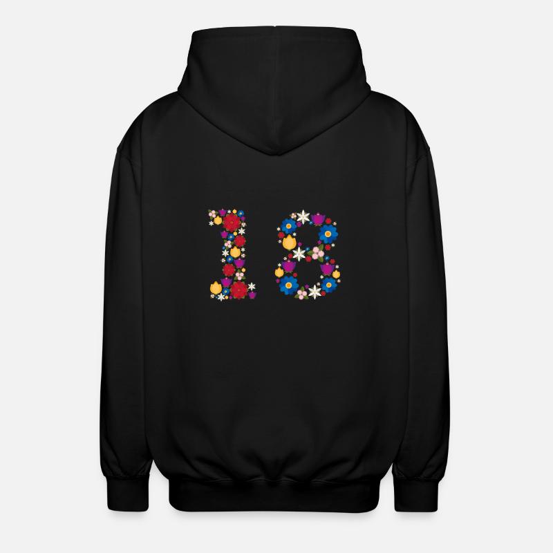 Fleurs 18 - Veste à capuche unisexe - noir
