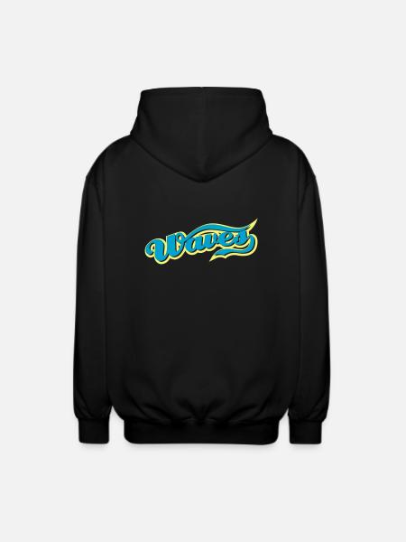 waves - Unisex Hooded Jacket - black