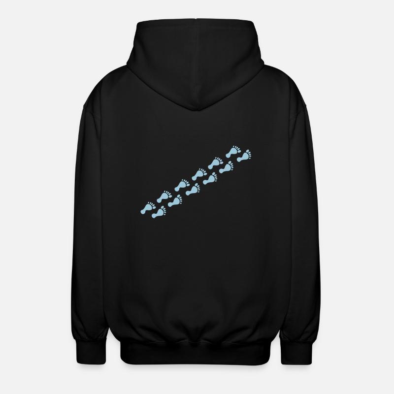 footprints - Unisex Hooded Jacket - black