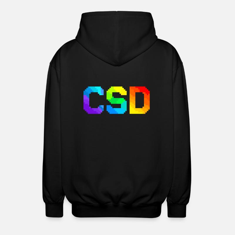 CSD - Pixel Pride Flag - Unisex Kapuzenjacke - Schwarz