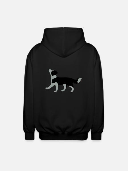 Border Collie - Unisex Hooded Jacket - black