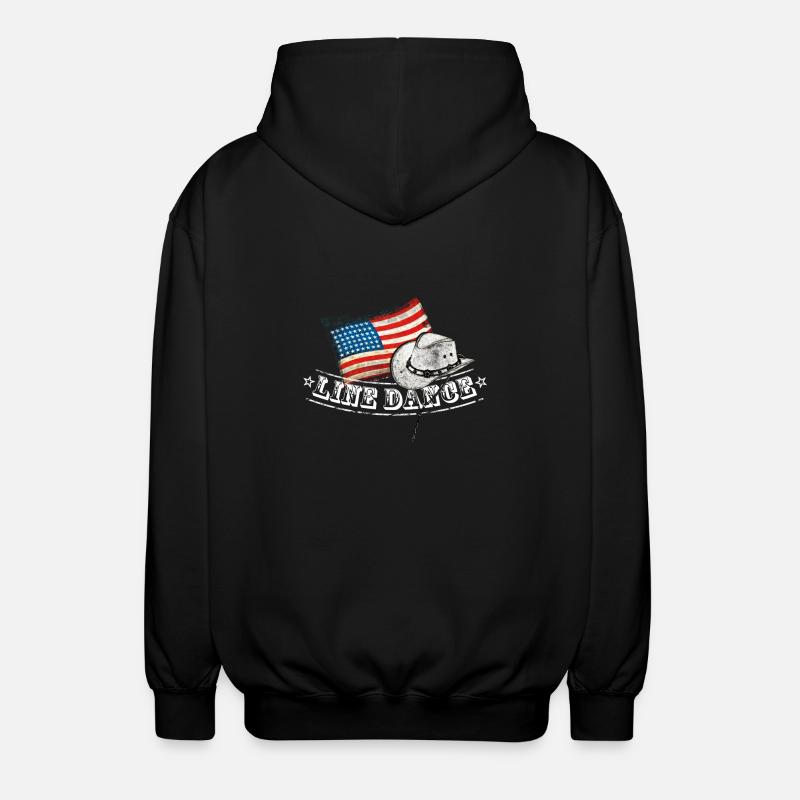 line dance - Unisex Hooded Jacket - black