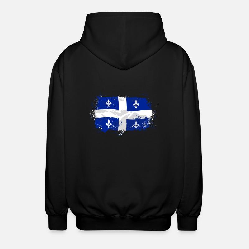Quebec Flag - Unisex Kapuzenjacke - Schwarz