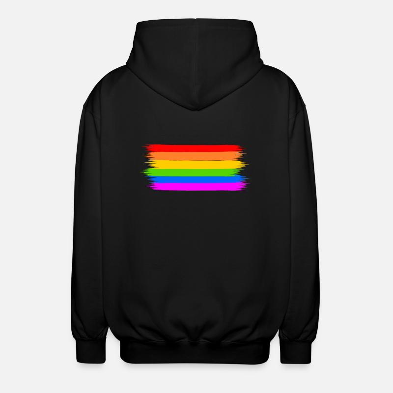 drapeau arc-en-ciel - Veste à capuche unisexe - noir