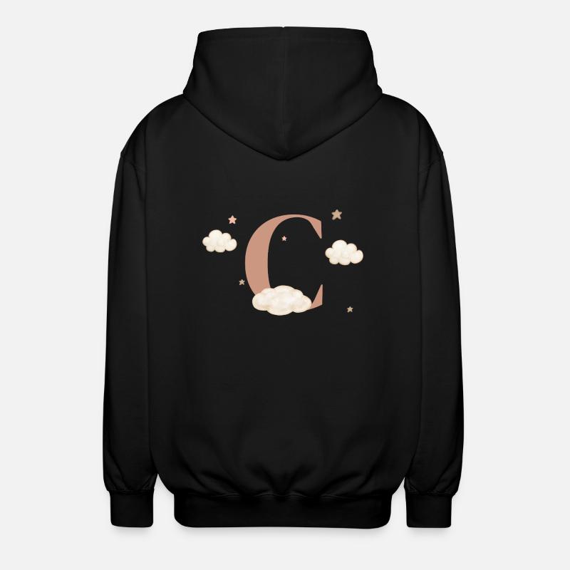 Lettre c nuages étoiles - Veste à capuche unisexe - noir