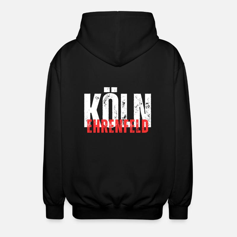 Ehrenfeld white red - Unisex Hooded Jacket - black
