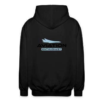 Aviation Enthusiast - Unisex Kapuzenjacke - Schwarz - Hinten - AI Model Male 185 light (185cm)
