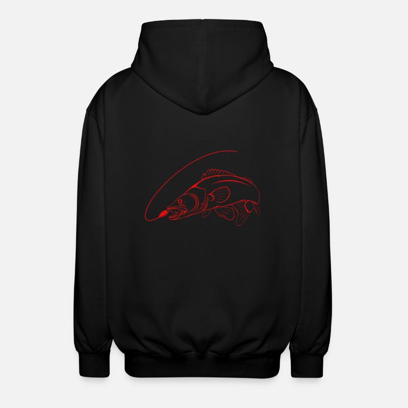 Zander mit Schnur 3 - Veste à capuche unisexe - noir
