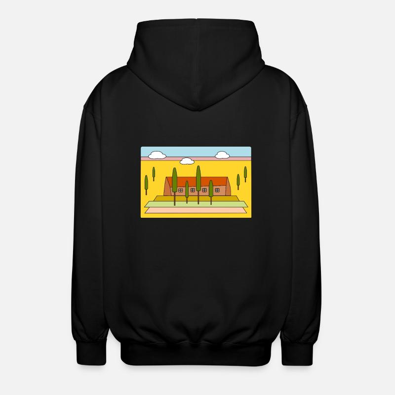Paysage avec des cyprès - Veste à capuche unisexe - noir