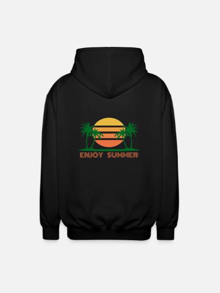 Enjoy Summer - Unisex Hooded Jacket - black