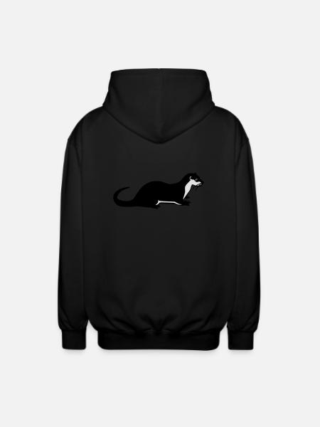 Fischotter - Unisex Kapuzenjacke - Schwarz