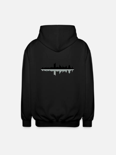 Skyline Leipzig Schatten - Unisex Kapuzenjacke - Schwarz