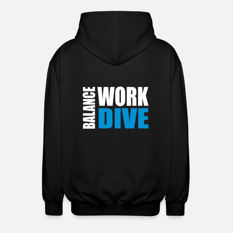 WORKDIVEBALANCE - Unisex Hooded Jacket - black