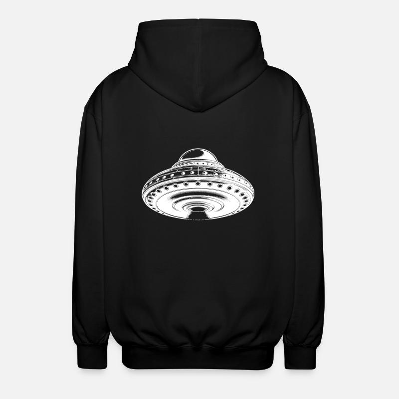 Floating Flying Unusual Saucer - Unisex Hooded Jacket - black