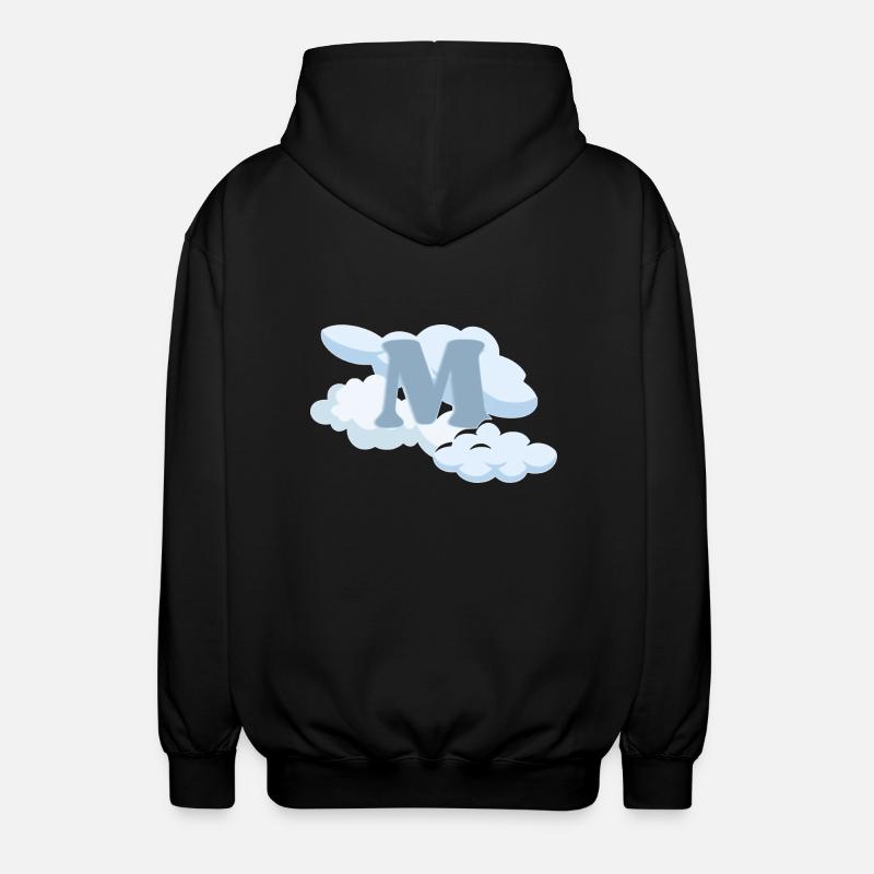 Blauer Buchstabe M - Unisex Kapuzenjacke - Schwarz