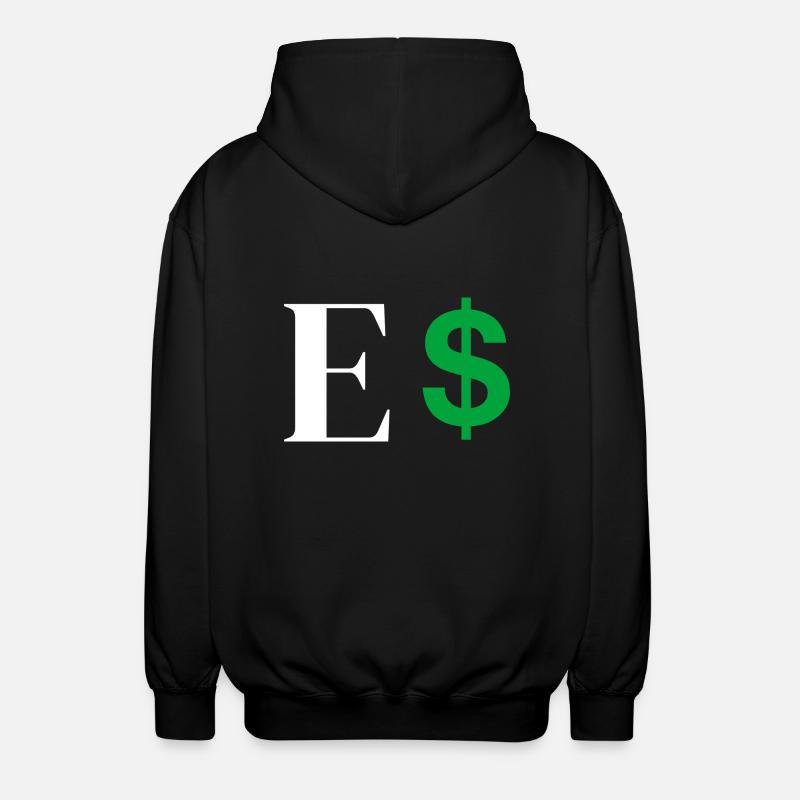 Letter E Dollar - Unisex Hooded Jacket - black