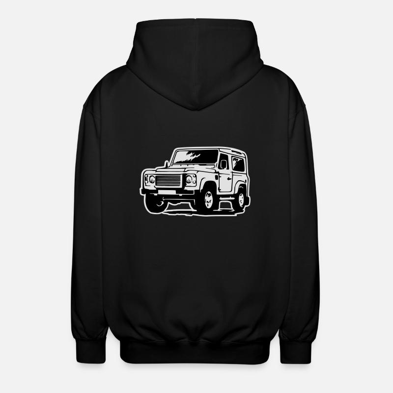 Defender (mit Hintergrund) - Unisex Hooded Jacket - black