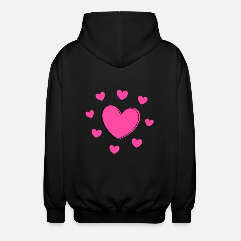Cadeau Saint-Valentin Saint-Valentin - Veste à capuche unisexe - noir