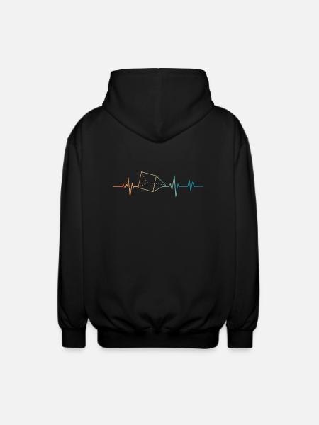 Retro Heartbeat Prisma - Unisex-hupparitakki - musta
