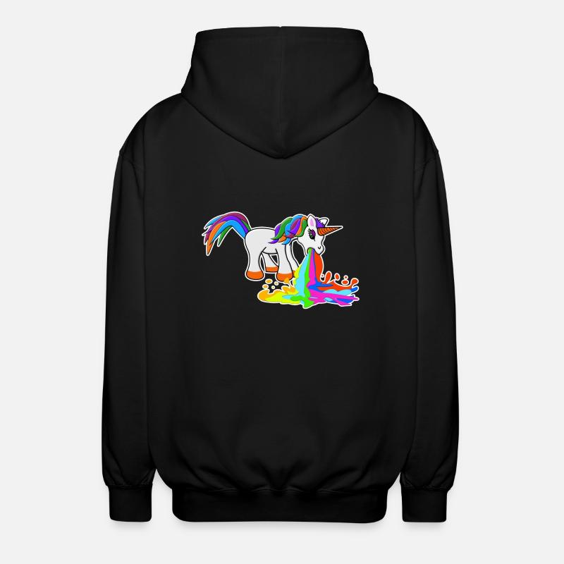 Kotzendes Einhorn - Unisex Kapuzenjacke - Schwarz