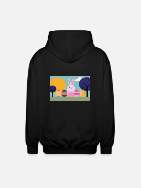 Easter Bunny No.07 - Unisex Hooded Jacket - black