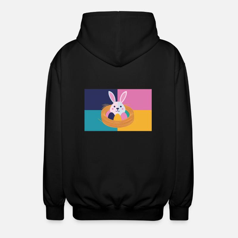 Easter Bunny No.05 - Unisex Hooded Jacket - black