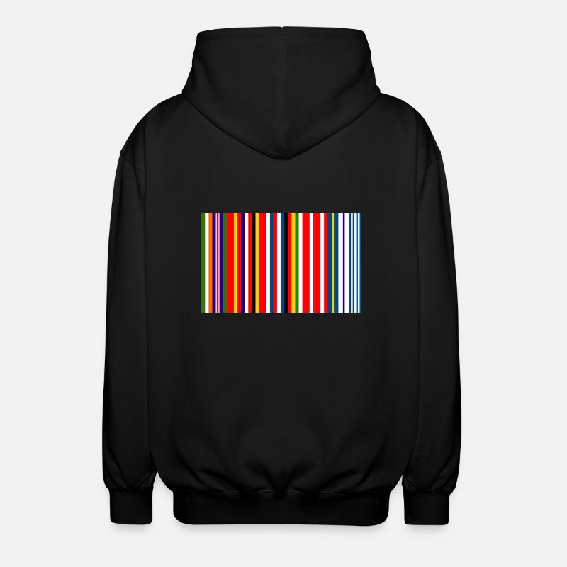 Europe Barcode Flag - Unisex Hooded Jacket - black
