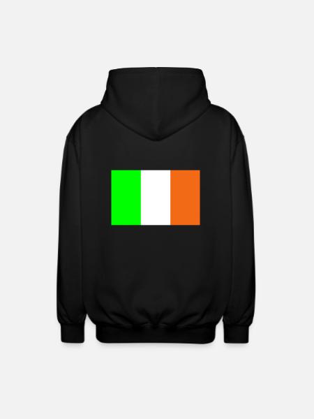 ireland flag - Unisex Hooded Jacket - black