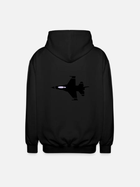 jet flying - Unisex Hooded Jacket - black