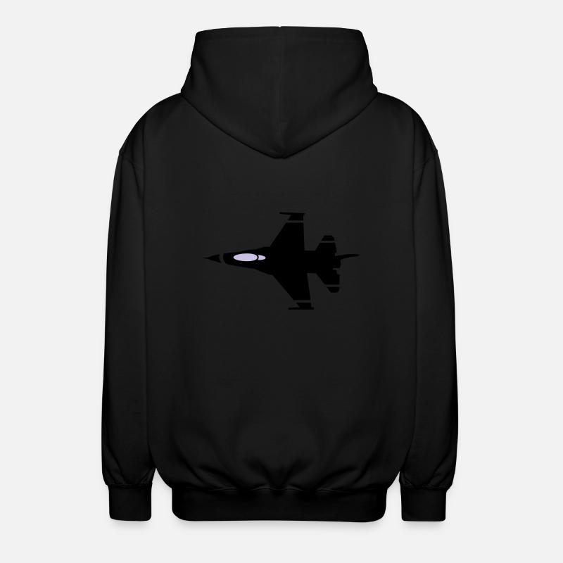 jet flying - Unisex Hooded Jacket - black