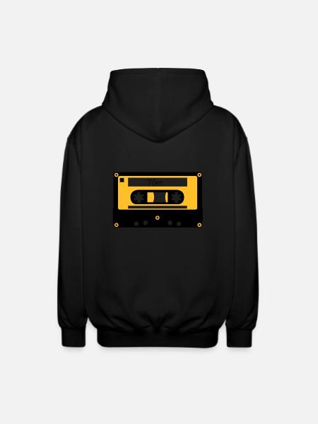 Kassette 70er - Unisex Kapuzenjacke - Schwarz