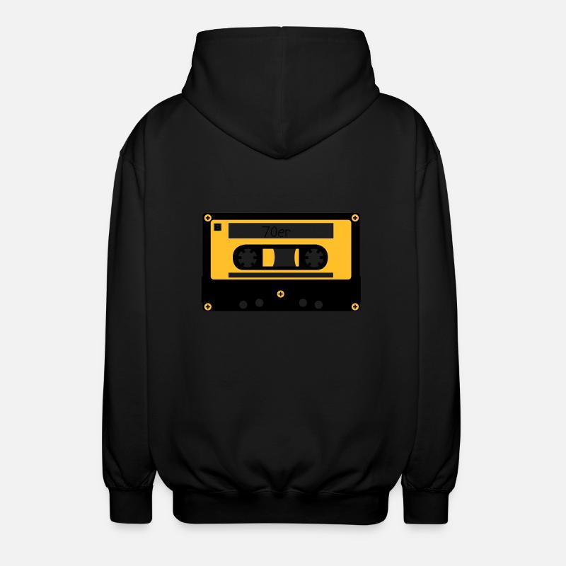 Kassette 70er - Unisex Kapuzenjacke - Schwarz