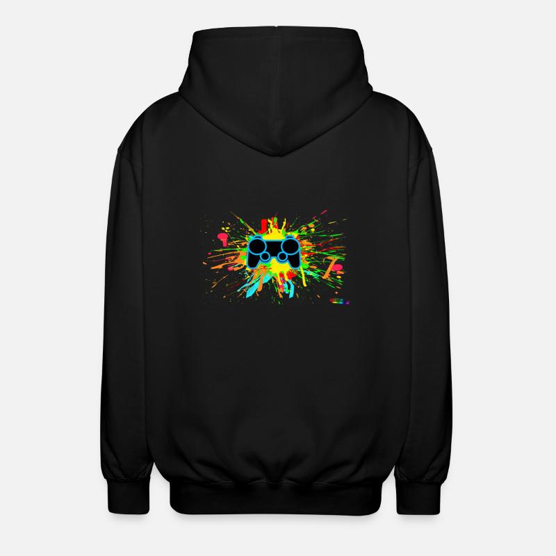 Graffiti-Controller Splatter - Unisex Kapuzenjacke - Schwarz
