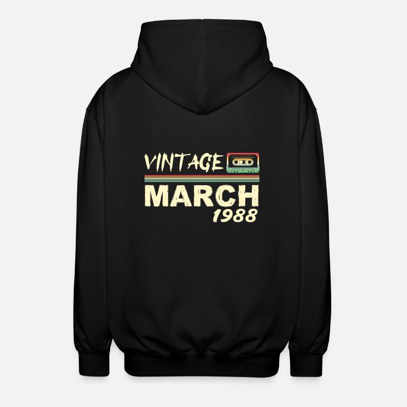 Mars 1988 - March 1988 - Veste à capuche unisexe - noir