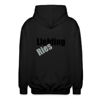 Liebling Riesling - Unisex Kapuzenjacke - Schwarz - Hinten - AI Model Male 185 light (185cm)