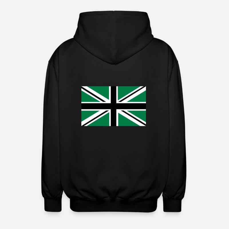 Union Jack | black-white-green | Flag flag - Unisex Hooded Jacket - black