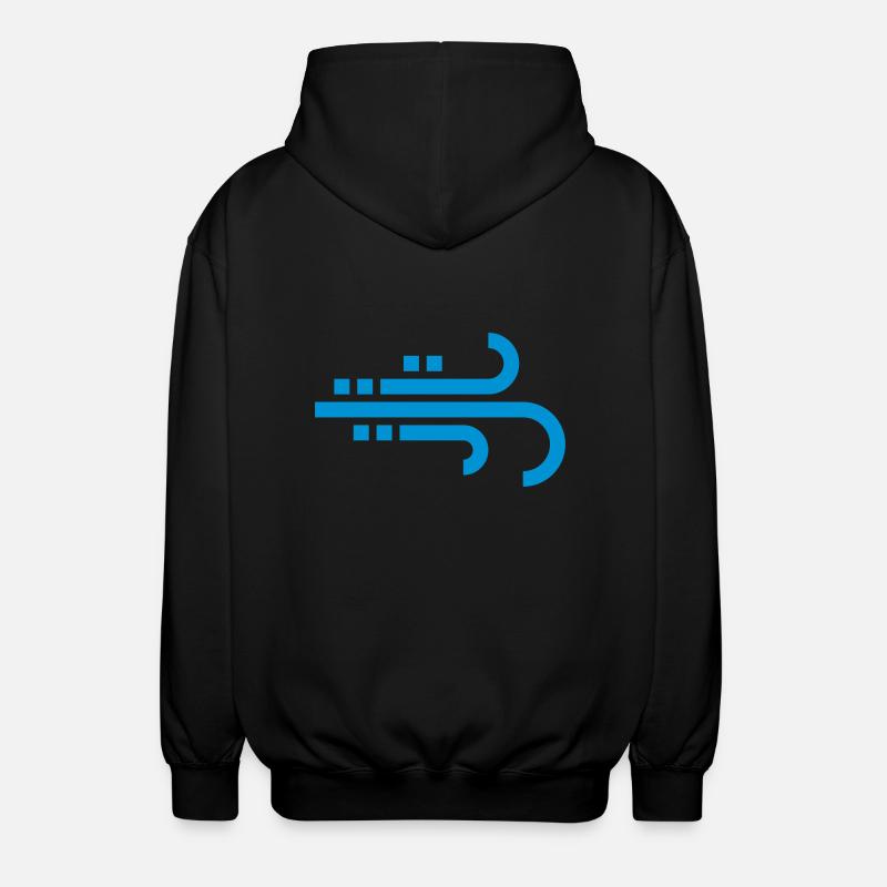 windig, Wind, Symbol, Icon - Unisex Kapuzenjacke - Schwarz