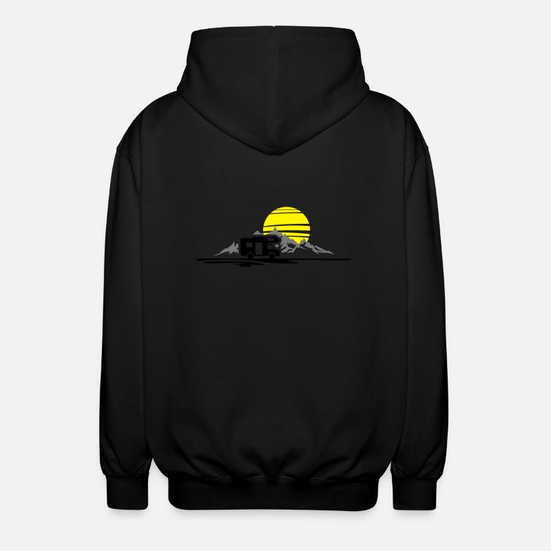 Freizeit - Wohnmobil Berge - Unisex Kapuzenjacke - Schwarz