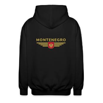 Montenegro Design – Balkan erleben - Unisex Kapuzenjacke - Schwarz - Hinten - AI Model Male 185 light (185cm)