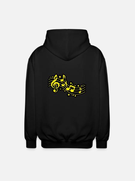 Music Notes Clef Music - Unisex Hooded Jacket - black