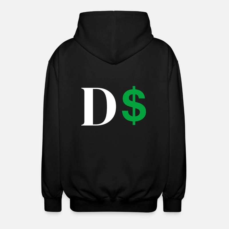 Dollar-Buchstabe - Unisex Kapuzenjacke - Schwarz