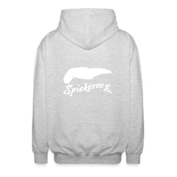 Spiekeroog Tattoo - Unisex Kapuzenjacke - Hellgrau meliert - Hinten - AI Model Male 185 light (185cm)