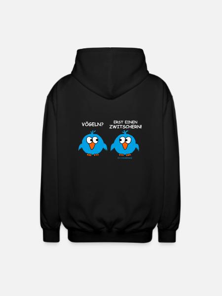 FUN - Vögeln? Erst einen zwitschern! Sex Fun - - Unisex Kapuzenjacke - Schwarz