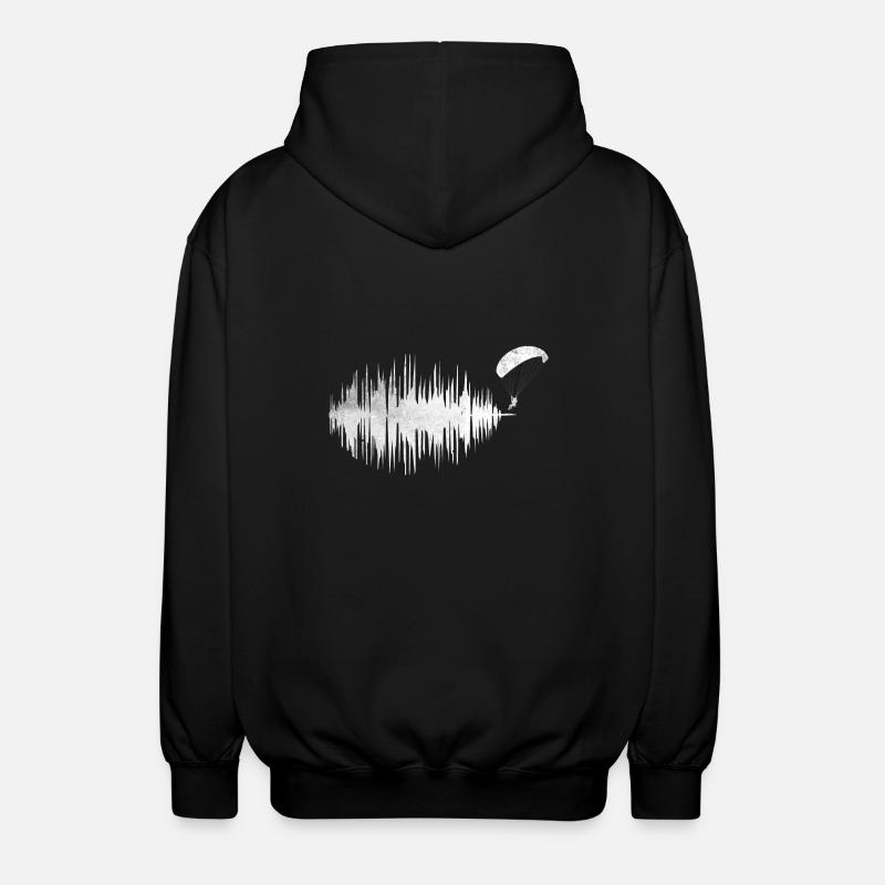 Herzfrequenz Frequenz Paragleiter Paragleiten - Unisex Kapuzenjacke - Schwarz